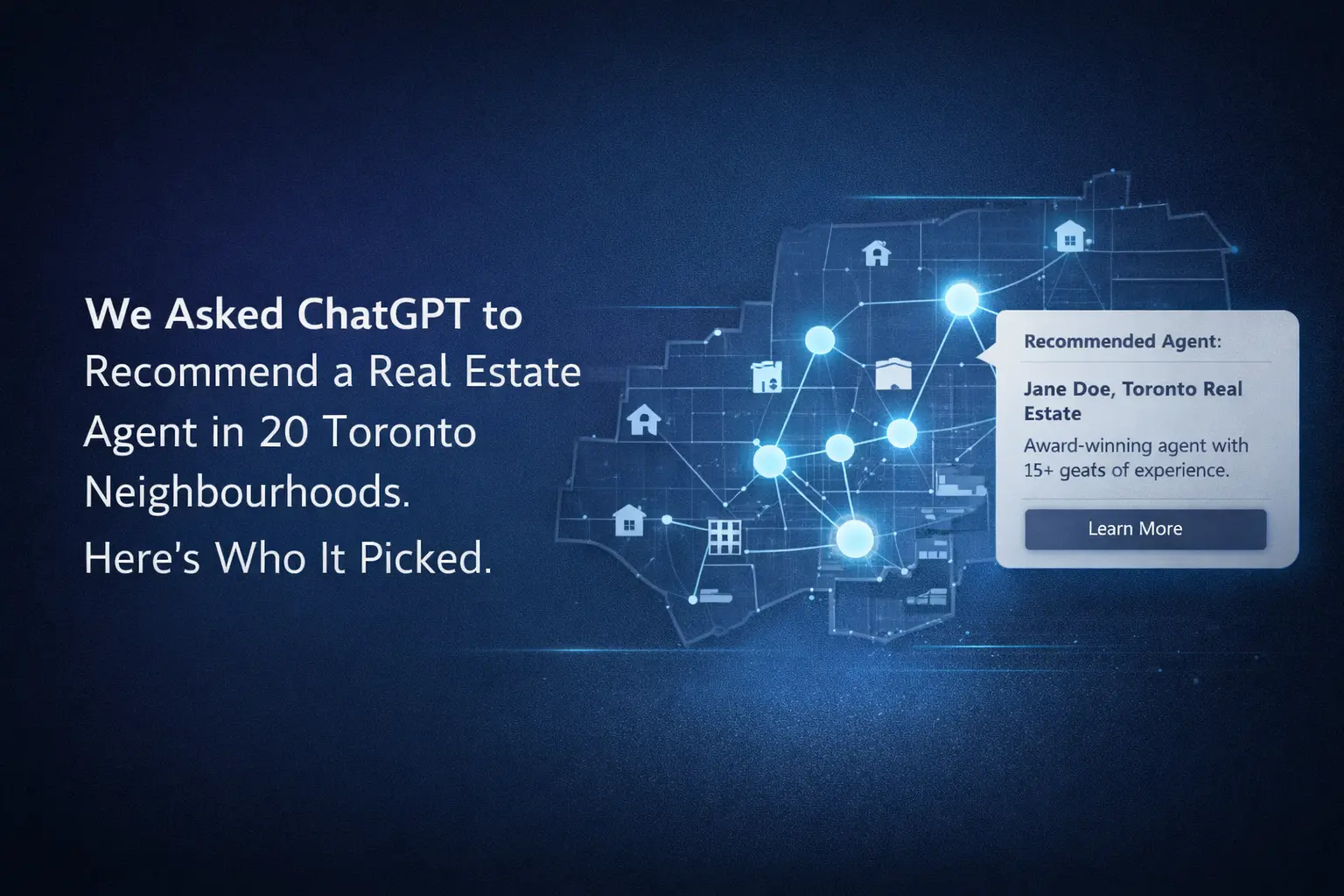 ChatGPT real estate agent recommendations across 20 Toronto neighbourhoods